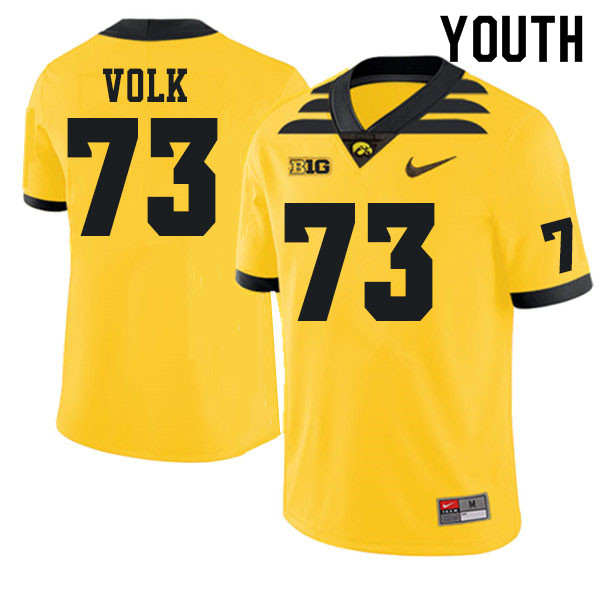 Youth #73 Josh Volk Iowa Hawkeyes College Football Jerseys Sale-Gold